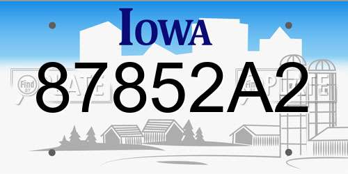 87852A2 Iowa License Plate
