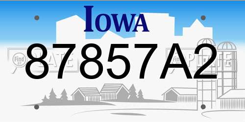 87857A2 Iowa License Plate
