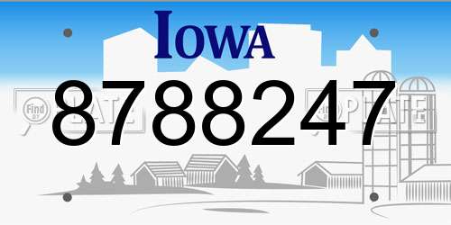 8788247 Iowa License Plate