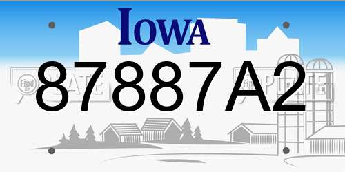 87887A2 Iowa License Plate
