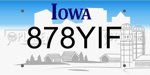 878YIF Iowa License Plate