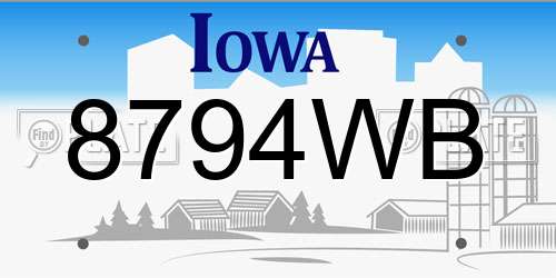 8794WB Iowa License Plate