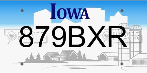 879BXR Iowa License Plate