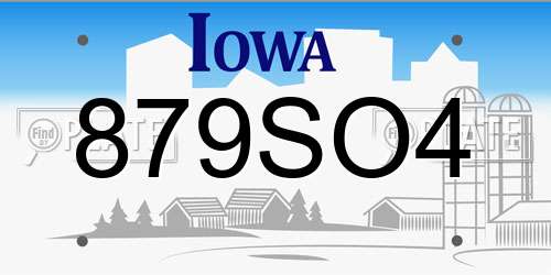 879SO4 Iowa License Plate