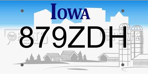 879ZDH Iowa License Plate