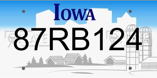 87RB124 Iowa License Plate