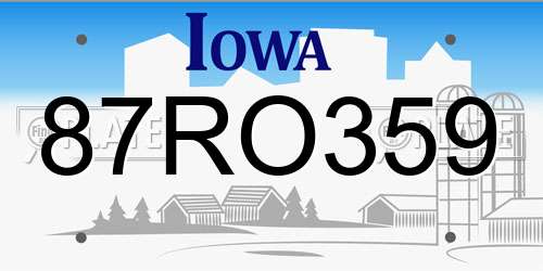 87RO359 Iowa License Plate