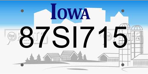 87SI715 Iowa License Plate