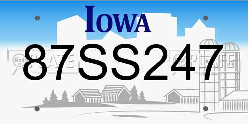 87SS247 Iowa License Plate