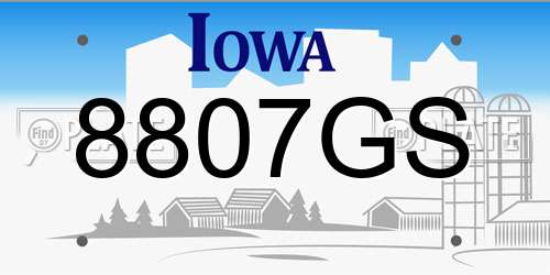 8807GS Iowa License Plate