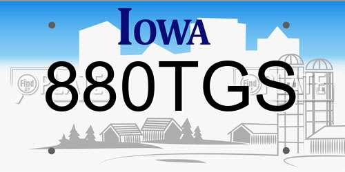 880TGS Iowa License Plate