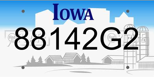 88142G2 Iowa License Plate