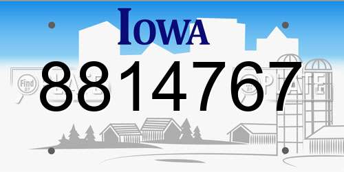 8814767 Iowa License Plate