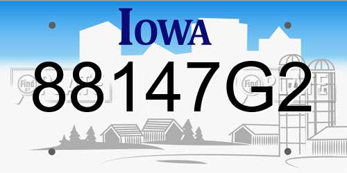 88147G2 Iowa License Plate