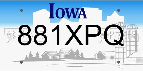 881XPQ Iowa License Plate