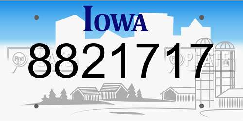 8821717 Iowa License Plate