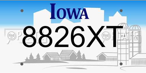 8826XT Iowa License Plate