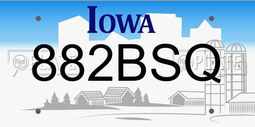 882BSQ Iowa License Plate