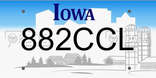 882CCL Iowa License Plate