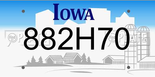 882H70 Iowa License Plate
