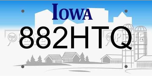 882HTQ Iowa License Plate