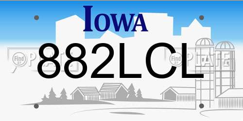 882LCL Iowa License Plate