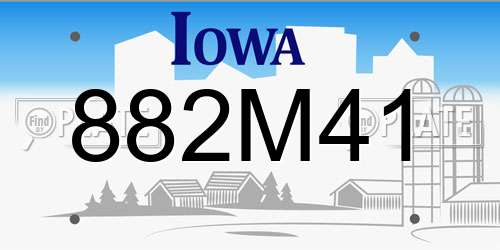 882M41 Iowa License Plate