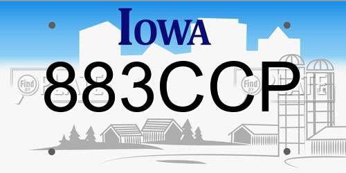883CCP Iowa License Plate