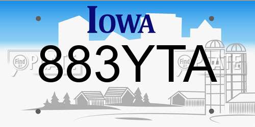 883YTA Iowa License Plate