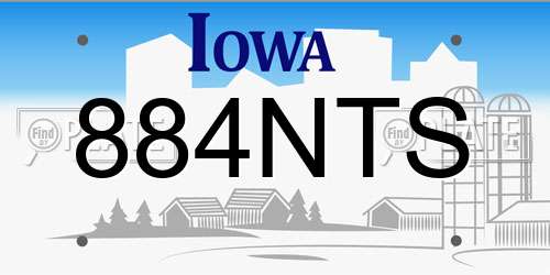 884NTS Iowa License Plate
