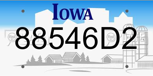 88546D2 Iowa License Plate