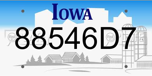 88546D7 Iowa License Plate