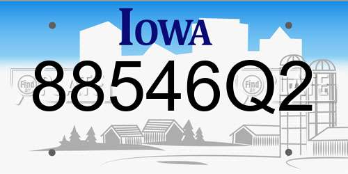88546Q2 Iowa License Plate