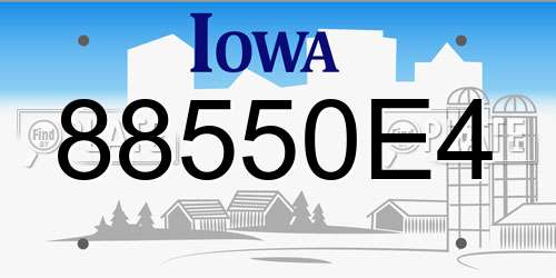 88550E4 Iowa License Plate