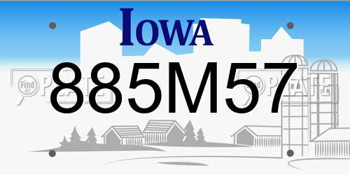 885M57 Iowa License Plate