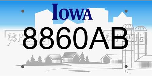 8860AB Iowa License Plate