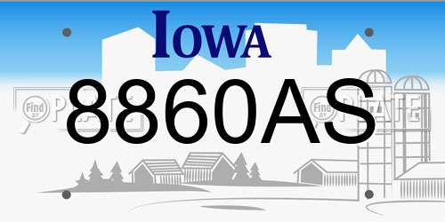 8860AS Iowa License Plate