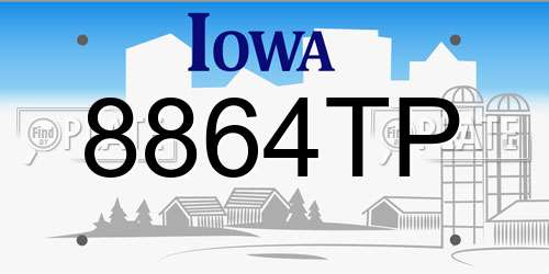 8864TP Iowa License Plate