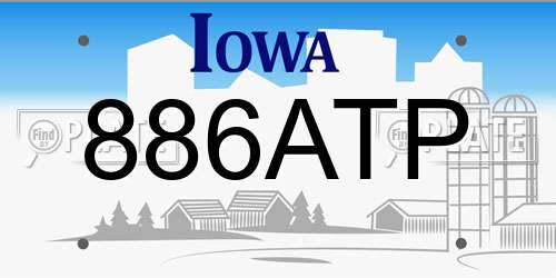 886ATP Iowa License Plate