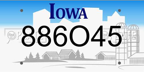 886O45 Iowa License Plate
