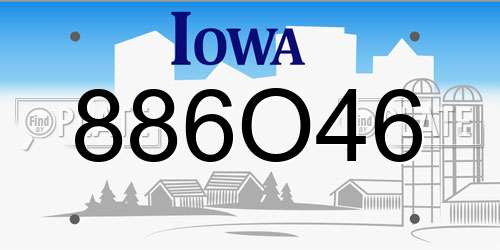 886O46 Iowa License Plate