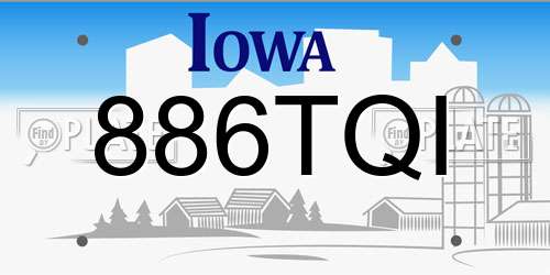 886TQI Iowa License Plate