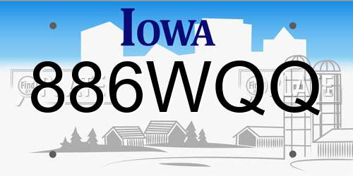 886WQQ Iowa License Plate