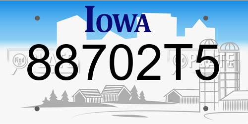 88702T5 Iowa License Plate