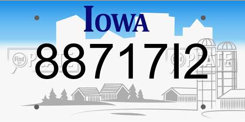88717I2 Iowa License Plate