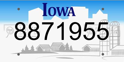 8871955 Iowa License Plate