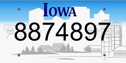 8874897 Iowa License Plate