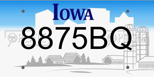 8875BQ Iowa License Plate