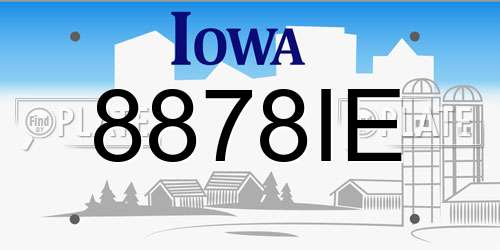 8878IE Iowa License Plate