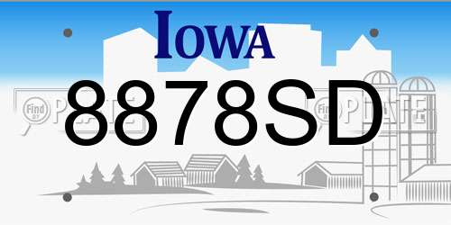 8878SD Iowa License Plate